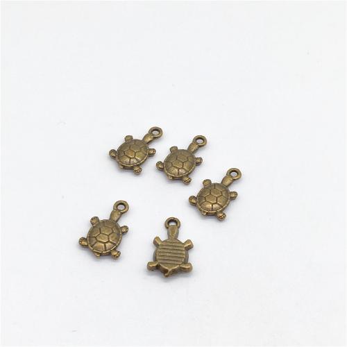 Sinc Alloy Pendants Ainmhithe, Turtle, dath cré-umha antique plátáilte, DIY, 19x11x3mm, 100/Mála, Díolta De réir Mála