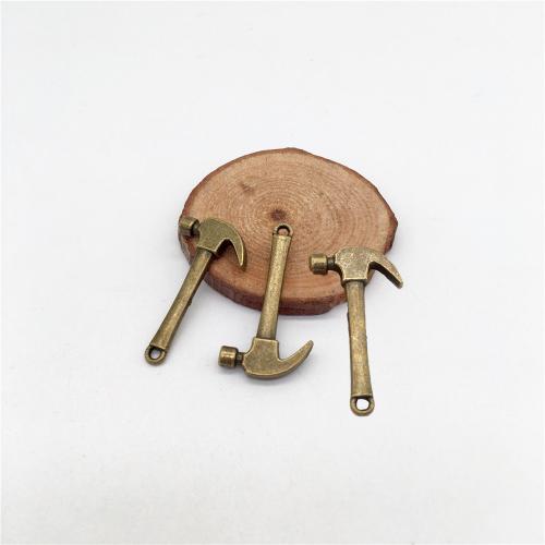 Zinc Alloy Tool Pendler, hammer, antik bronze farve forgyldt, du kan DIY, 30x16mm, 100pc'er/Bag, Solgt af Bag