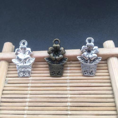 Zinc Alloy Pendants plant pot plated DIY Sold By Bag