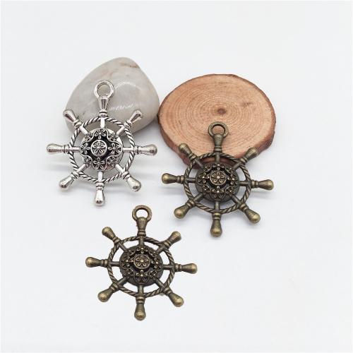 Zinc Alloy Ship Wheel & Anchor Pendant plated DIY Sold By Bag