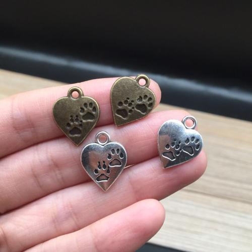 Zinc Alloy Heart Pendants plated DIY Sold By Bag