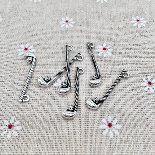 Zinklegering Hangers, Zinc Alloy, Golf Club, antiek zilver plated, DIY, 32x8x4mm, 100pC's/Bag, Verkocht door Bag