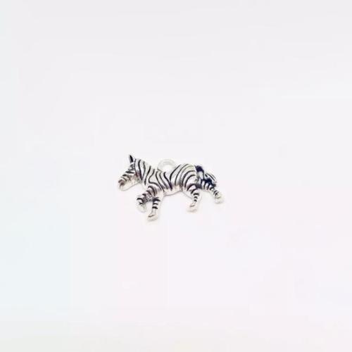 Zinc Alloy Animal Pendants Zebra antique silver color plated DIY Sold By Bag