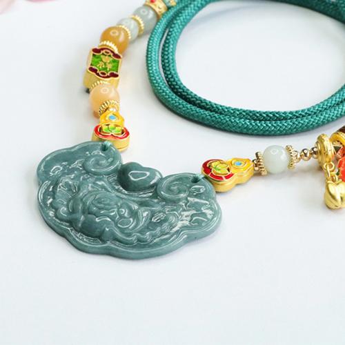 Gemstone Pendants Jewelry Jadeite Carved folk style & DIY Sold By PC