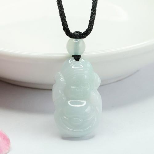 Gemstone Pendants Jewelry Jadeite God of Wealth Carved folk style & DIY Grade A Sold By PC