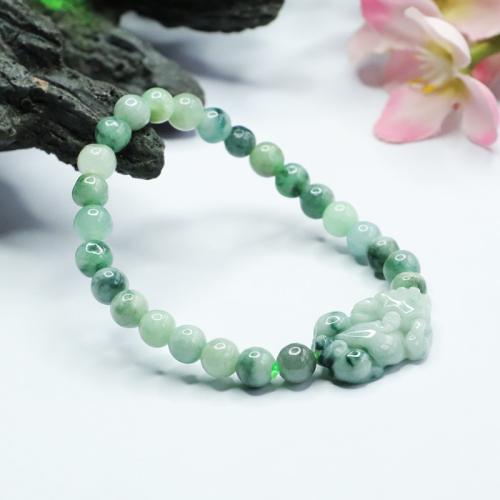 jade bracelet, bête sauvage Fabuleuse, style folk & unisexe, grade A, beads length 6mm, Vendu par PC