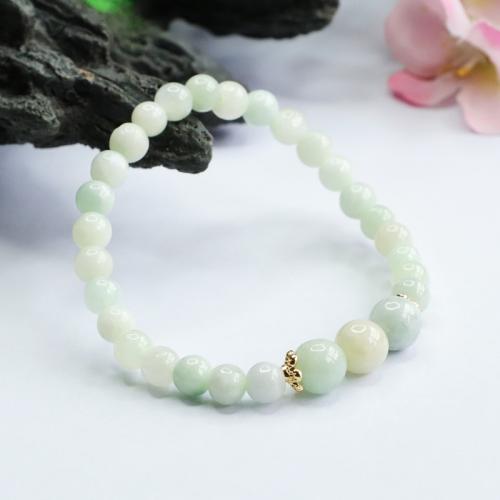 翡翠 ブレスレット, ラウンド形, 民俗様式 & ユニセックス, beads length 6-8mm, 長さ 約 6-8 インチ, 売り手 パソコン