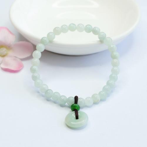 Jadite Bracelet, stíl tíre & unisex, Grád A, Fad Thart 6-8 Inse, Díolta De réir PC