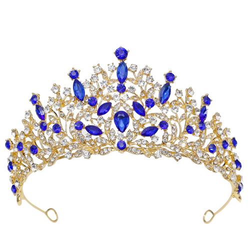 Tiaras, liga de zinco, with cristal, para noivas & com strass, Mais cores pare escolha, vendido por PC