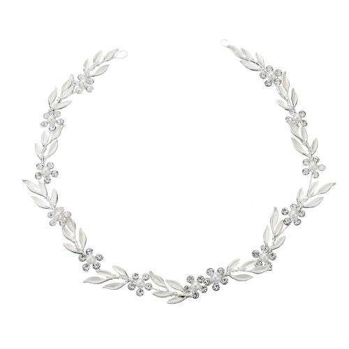 Diadema, aleación de zinc, con Perlas plásticas, para novia & con diamantes de imitación, más colores para la opción, Vendido por UD