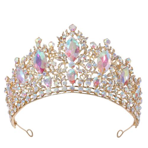 Tiaras, liga de zinco, with cristal, para noivas & com strass, Mais cores pare escolha, vendido por PC