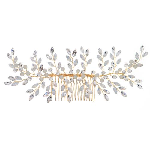 Decorative Hair Combs Iron with brass wire for bridal & with rhinestone Sold By PC