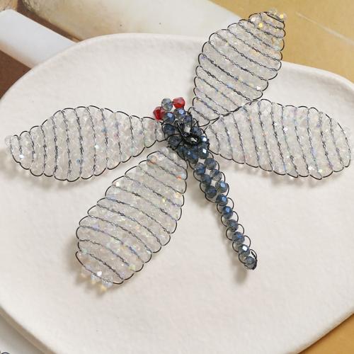 Gruaige Accessories Torthaí DIY, Crystal, Dragonfly, lámhdhéanta, ilfheidhmeach, 95x62mm, Díolta De réir PC