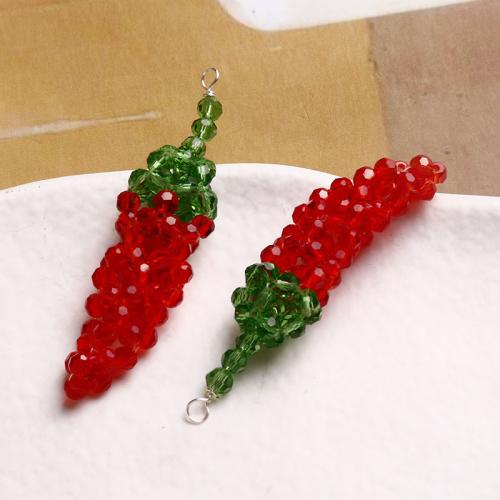 Gioielli ciondoli con gemme, Seedbead, pepe, fatto a mano, multifunzionale & DIY, 49x13mm, Venduto da PC