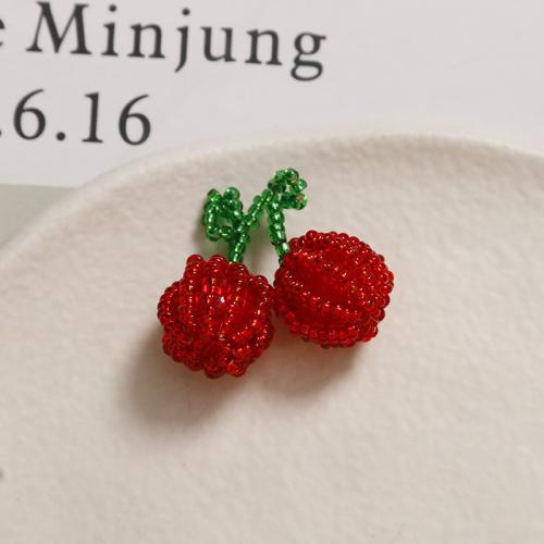 Hårpynt DIY resultater, Seedbead, Cherry, håndlavet, du kan DIY, 27x26mm, Solgt af PC