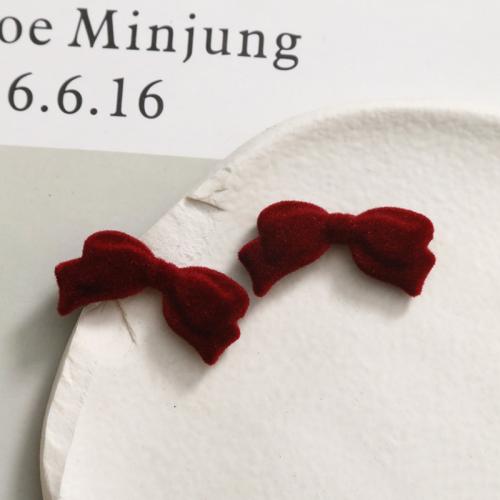 Hair Accessories DIY Findings Flocking Fabric Bowknot Sold By PC