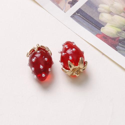 Resin Pendant with Plastic Pearl Strawberry DIY Sold By PC