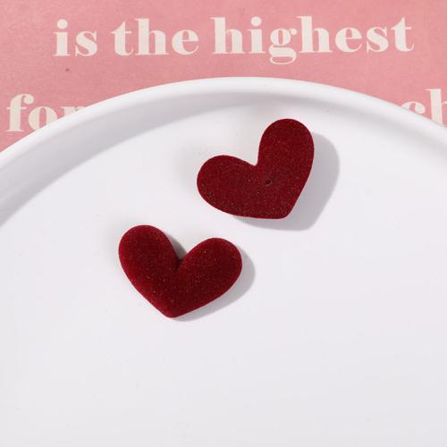 Hair Accessories DIY Findings Resin with Flocking Fabric Heart Sold By PC