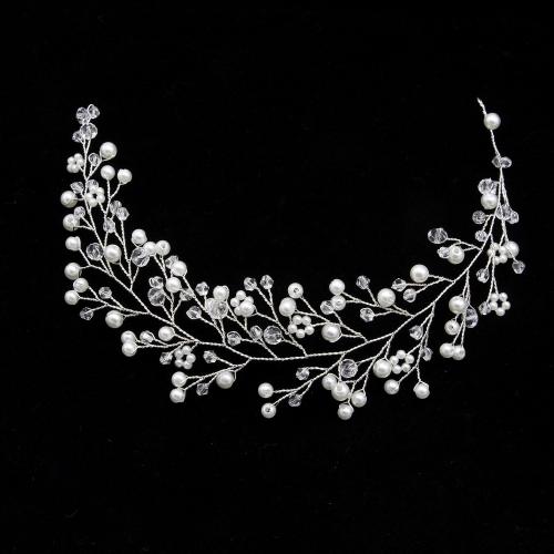 Diadema, Perlas plásticas, con alambre de latón & Cristal, Joyería & para mujer, más colores para la opción, 300x50mm, Vendido por UD