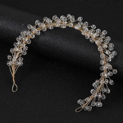 Headband Brass with Crystal & Plastic Pearl fashion jewelry & for woman Sold By PC