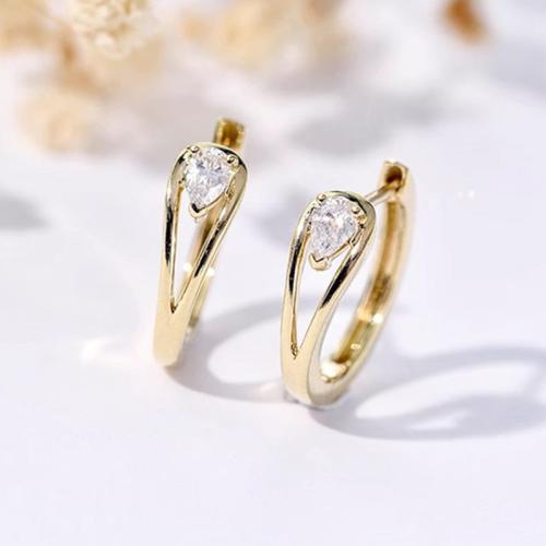 Cubic Zirconia Micro Pave Brass Earring fashion jewelry & micro pave cubic zirconia & for woman Sold By Pair