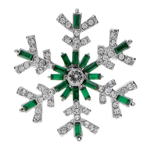 Zinc Alloy Brocher, Snowflake, mode smykker & for kvinde & med rhinestone, 40x39mm, Solgt af PC