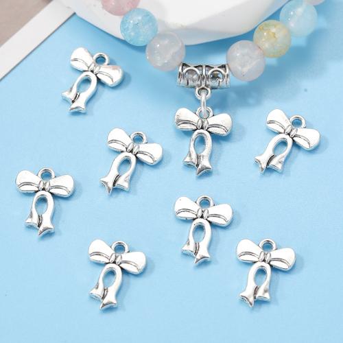 Zinc Alloy Bowknot Pendants antique silver color plated DIY nickel lead & cadmium free Approx Sold By Bag