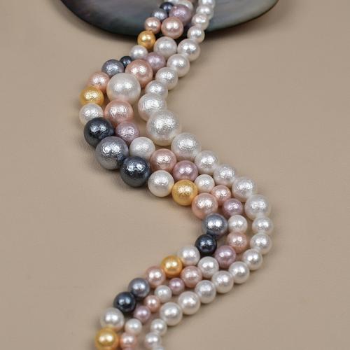 Natural Freshwater Shell Beads Shell Pearl Round DIY 6/810/12/14mm Sold Per Approx 40 cm Strand