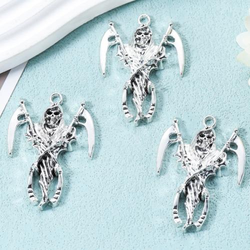 Zinc Alloy Skull Pendants antique silver color plated DIY nickel lead & cadmium free Approx Sold By Bag