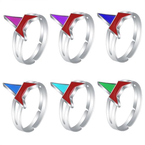 Mood Finger Ring Zinc Alloy Rocket silver color plated Adjustable & for woman & epoxy gel & change their color according to the temperature nickel lead & cadmium free inner ~20mm Sold By PC