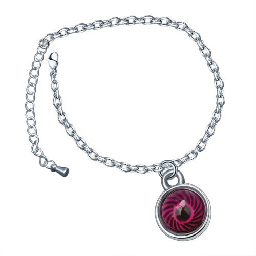 Pulseira de liga de zinco, with acrilico, Roda, cromado de cor prateada, para mulher & esmalte sensor, níquel, chumbo e cádmio livre, vendido por PC