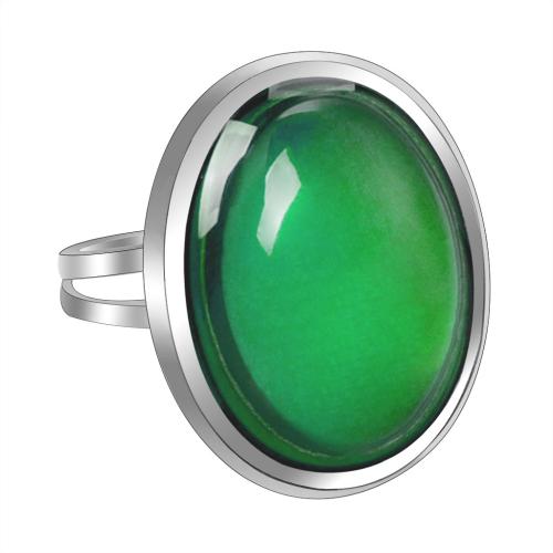 Zománc Mood Finger Ring, Cink ötvözet, -val Akril, ezüst színű bevonattal, a nő & hangulat zománc, nikkel, ólom és kadmium mentes, inner diameter:17~20mm, Által értékesített PC