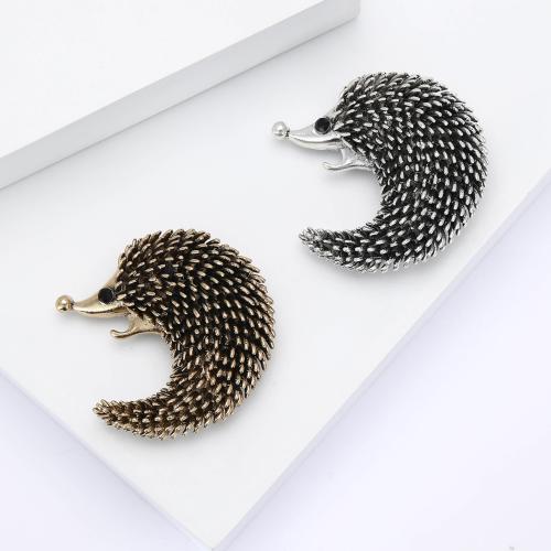 Zinc Alloy Brooches Hedgehog plated for woman & with rhinestone nickel lead & cadmium free Sold By PC