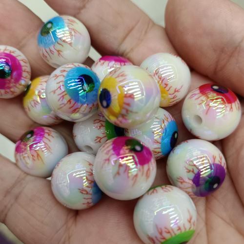 Plated Acrylic Beads Round DIY mixed colors 16mm Sold By Bag