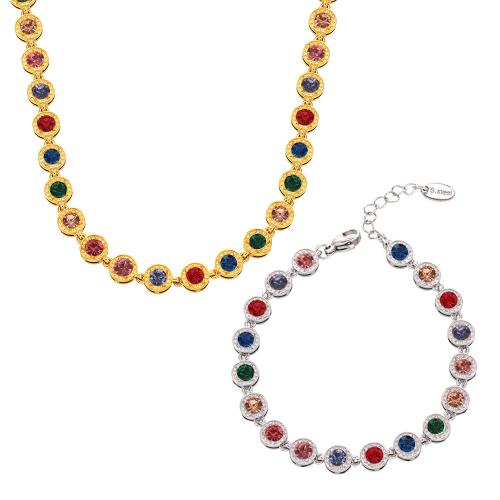 Parures de bijoux, Acier titane, Placage, styles différents pour le choix & pavé de micro zircon & pour femme, plus de couleurs à choisir, Vendu par PC