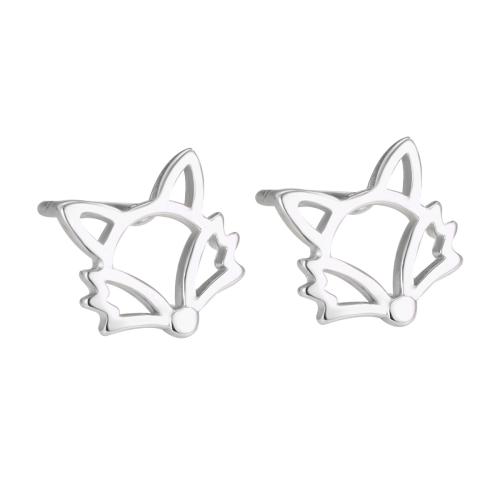 Sterling Silver Jewelry Earring, 925 Sterling Silver, Fox, do bhean, airgid, 8mm, Díolta De réir Péire