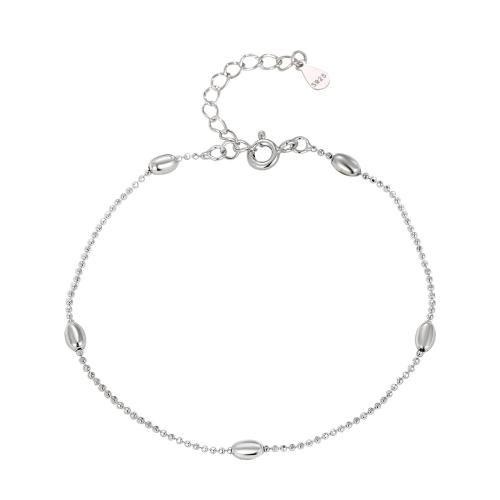 Sterling Silver Βραχιόλια, 925 Sterling Silver, με 3CM επεκτατικού αλυσίδας, για τη γυναίκα, ασήμι, Μήκος Περίπου 16 cm, Sold Με PC