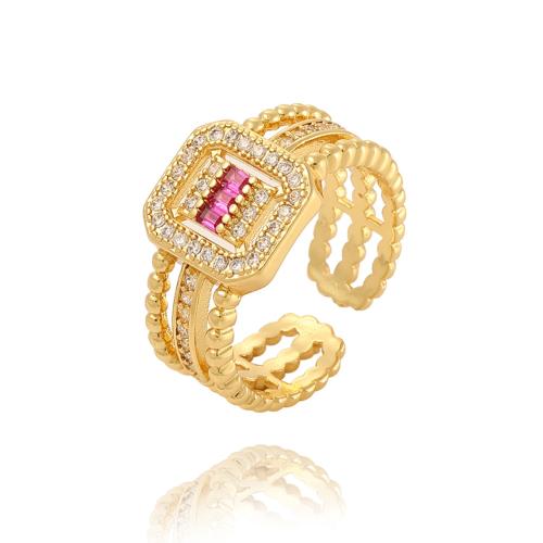 Cubic Zirconia Micro Pave Brass Ring plated micro pave cubic zirconia & for woman Sold By PC