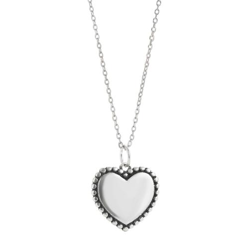 925 Sterling Silver Necklaces with 5CM extender chain Heart for woman silver color Length Approx 40 cm Sold By PC