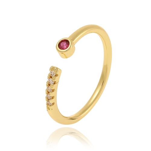 Cúbicos Circonia Micro Pave anillo de latón, metal, chapado, micro arcilla de zirconia cúbica & para mujer, más colores para la opción, Vendido por UD