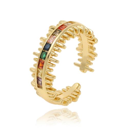 Cúbicos Circonia Micro Pave anillo de latón, metal, chapado, micro arcilla de zirconia cúbica & para mujer, más colores para la opción, Vendido por UD