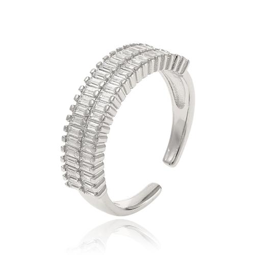 Cúbicos Circonia Micro Pave anillo de latón, metal, chapado, micro arcilla de zirconia cúbica & para mujer, más colores para la opción, Vendido por UD