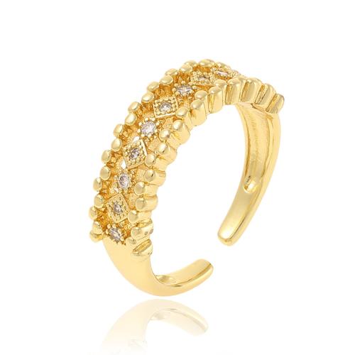 Cubic Zirconia Micro Pave Brass Ring plated micro pave cubic zirconia & for woman Sold By PC