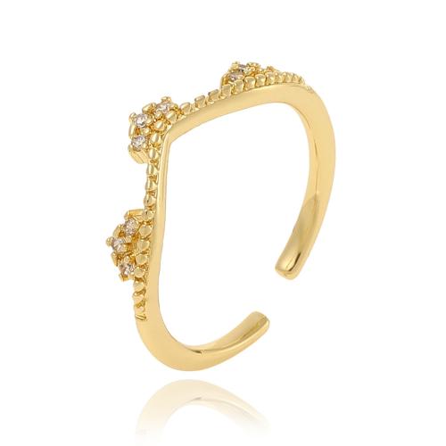 Cubic Zirconia Micro Pave Brass Ring plated micro pave cubic zirconia & for woman Sold By PC