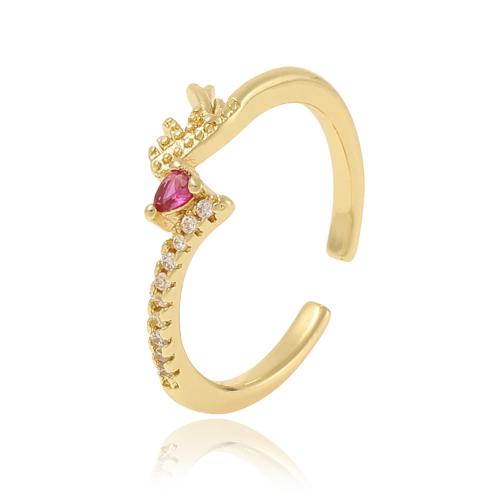 Cubic Zirconia Micro Pave Brass Ring plated micro pave cubic zirconia & for woman Sold By PC