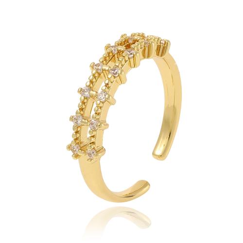 Cubic Zirconia Micro Pave Brass Ring plated micro pave cubic zirconia & for woman Sold By PC