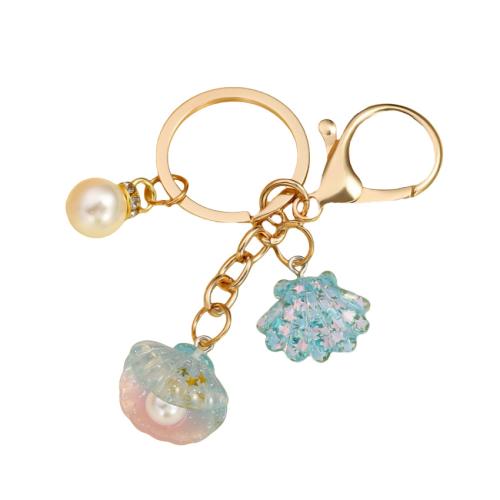 Zinc Alloy Key Clasp with Plastic Pearl & Acrylic portable & multifunctional & with rhinestone Sold By PC