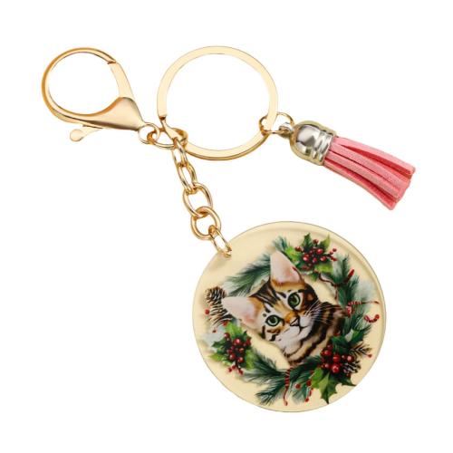 Zinc Alloy Key Clasp with Acrylic portable & multifunctional golden Sold By PC