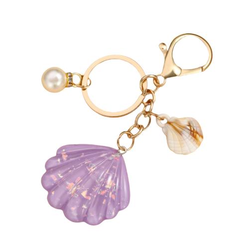 Zinc Alloy Key Clasp with Resin & Plastic Pearl portable & multifunctional & with rhinestone Sold By PC