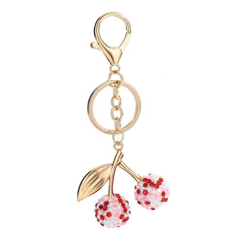 Zinc Alloy Key Clasp with Acrylic portable & multifunctional & with rhinestone Sold By PC